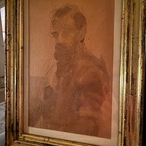 Framed Sepia Portrait Wall Art in Brown